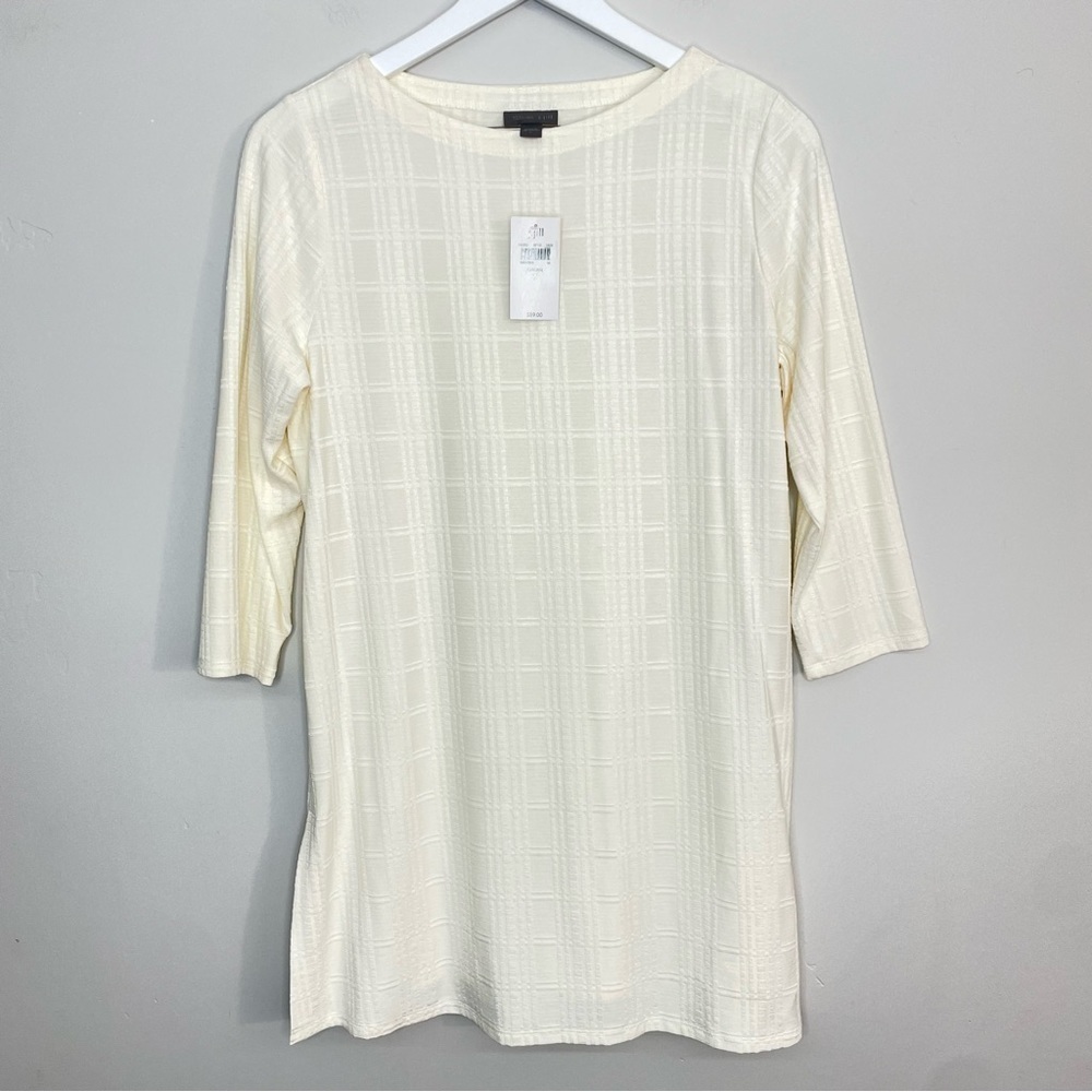 NWT J Jill Wearever Collection Cream Tunic Top Size Small
